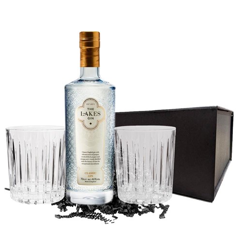 The Lakes Gin 70cl And Nouveau Tumblers Gift Set